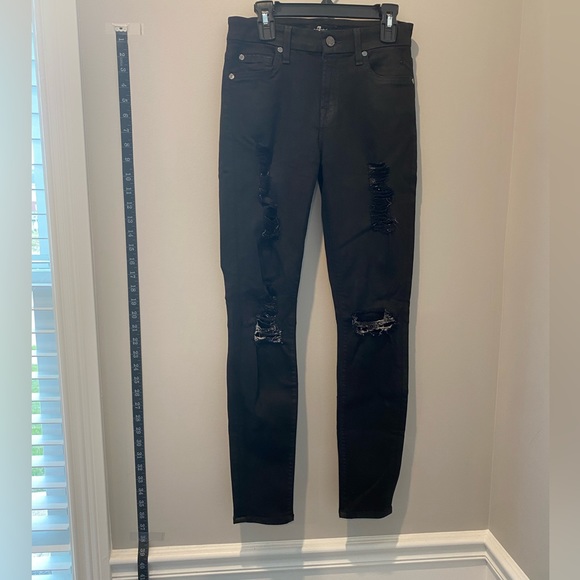 7 For All Mankind Ripped & Distressed Skinny Leg Cut Women’s Waist 25 - Picture 4 of 14